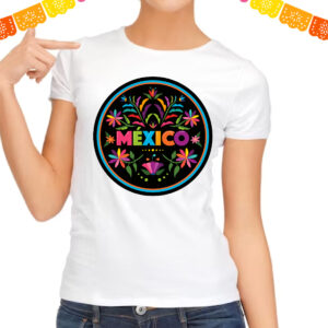 Playera Mexico con flores