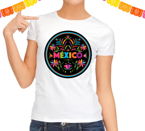 Playera Mexico con flores